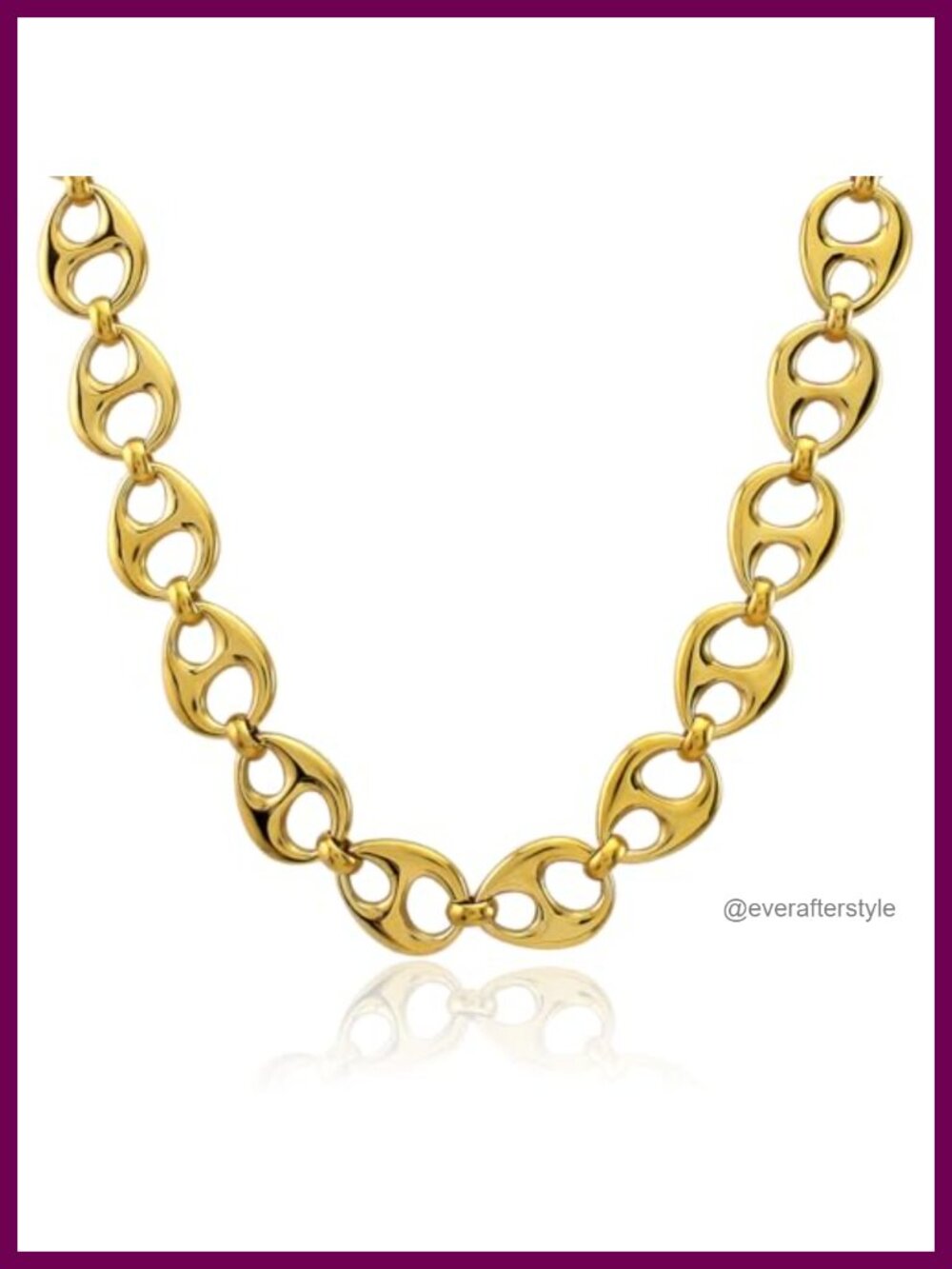 18K Gold Plated Stainless Steel Chunky Chain Necklace Bracelet Earring Set